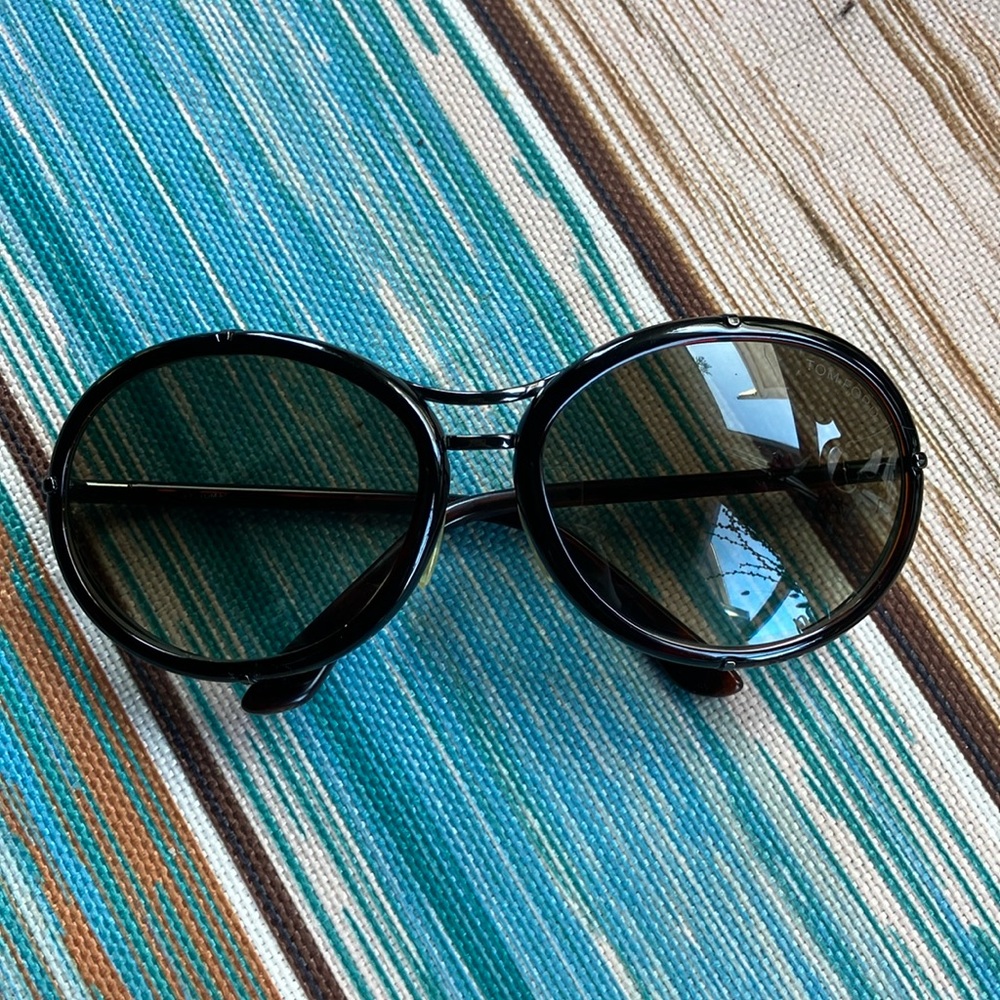 RARE Tom Ford Mia TF 136 Women's Havana/Brown Plastic&Metal Frame 🕶️ w/Case